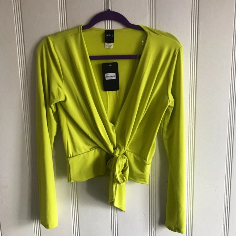 New with tags sexy lime green plunge top, small